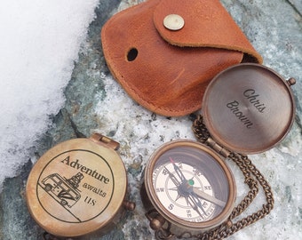 FATHER'S DAY GIFT - Personalized Functional Engraved Compass - Engraved Photo Compass - Gift For Him