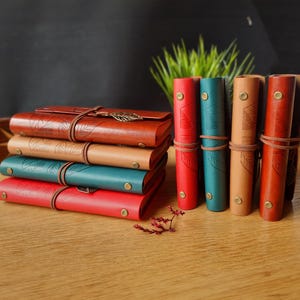 Engraved Monogrammed Vegan Leather Journal / Personalized Notebook / Custom Leather Diary Planner / Gift for Couple / Girlfriend gift