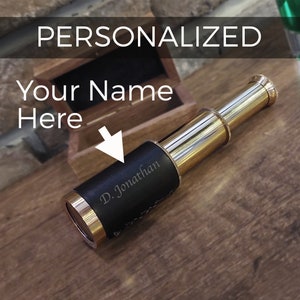 PERSONALIZED Telescope With Wooden Box - Handheld telescope - Captains Gift - Anniversary Gift For Husband - Father's day gift