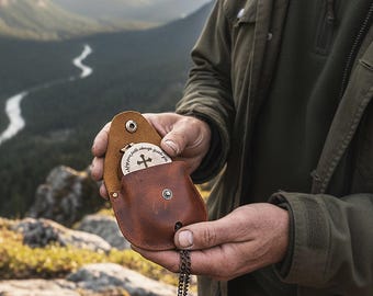 Boussole gravée personnalisée - boussole de travail photo personnalisée - cadeau mari pour anniversaire