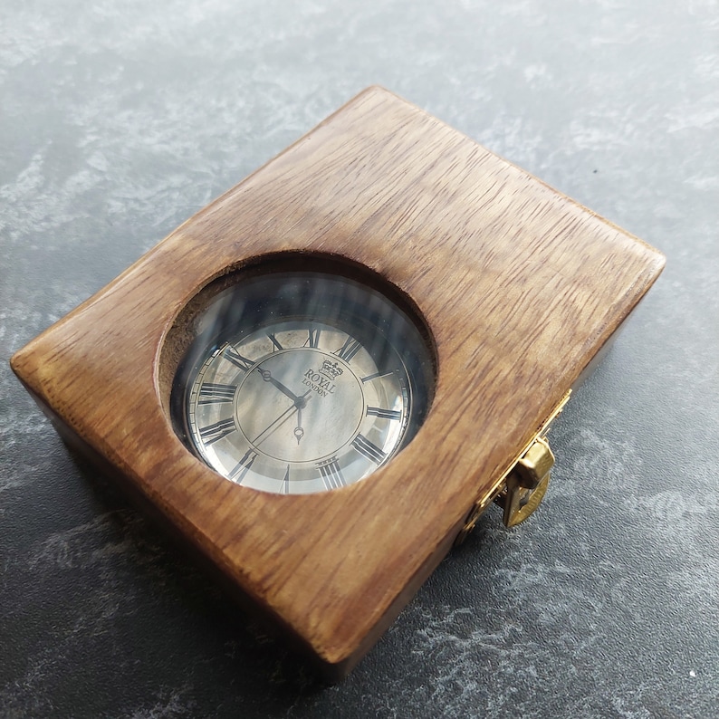 PERSONALIZED Men Gift, Pocket Watch, Husband gift, Custom Monogram, Pocket Watch With Wooden Box, Anniversary Gift,