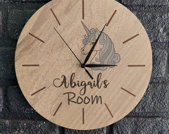 PERSONALIZED Kids Wall Clock for Girls, Decorative Custom Wall Clock, Kid's Clock, Kids room Wall Decor, Nursery Clock for Girls