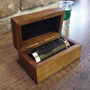 Personalized Brass Telescope with Wooden Box: Nautical Spyglass