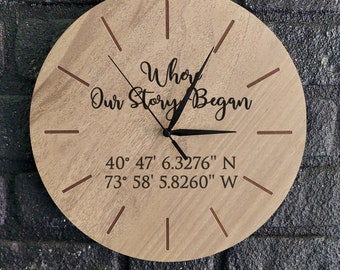 PERSONALIZED WALL CLOCK, Custom Wall Clock for House, Gift For Family, Wedding Clock, Farm House Gift, Father's Day Gift Set
