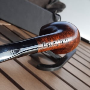 Personalized Briar Wood Pipe: Handmade Tobacco Pipe, Smoker Gift