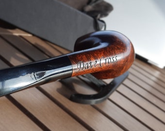 Personalized Briar Wood Pipe / Handmade Tobacco Pipe, Smoker Gift