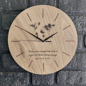 Custom Engraved Wood Clock: Personalized Family Name, Company Logo