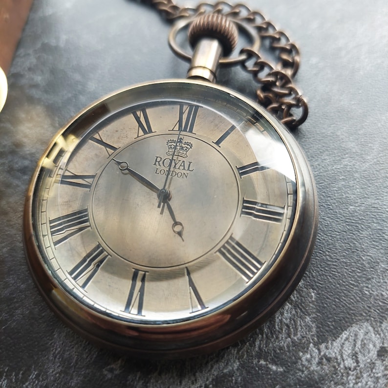 PERSONALIZED Men Gift, Pocket Watch, Husband gift, Custom Monogram, Pocket Watch With Wooden Box, Anniversary Gift,