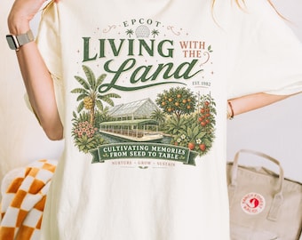 Leben mit dem Land Shirt, Vintage Epcot inspiriert T-Shirt, Garten Fahrt Shirt, Naturästhetik Shirt, Freizeitpark Outfit