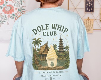 Dole Whip Club Shirt, Freizeitpark inspiriert T-Shirt, Magic Kingdom Snack Shirt, Disney Trip Outfit, Vintage Tropisches Grafik T-Shirt