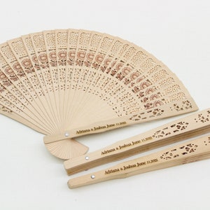 Personalized Wedding Hand Fans Engraved Sandalwood Fans, Personalized Wooden Fan Wedding Favor, Custom Engraved Fans, Bridal Shower Fans