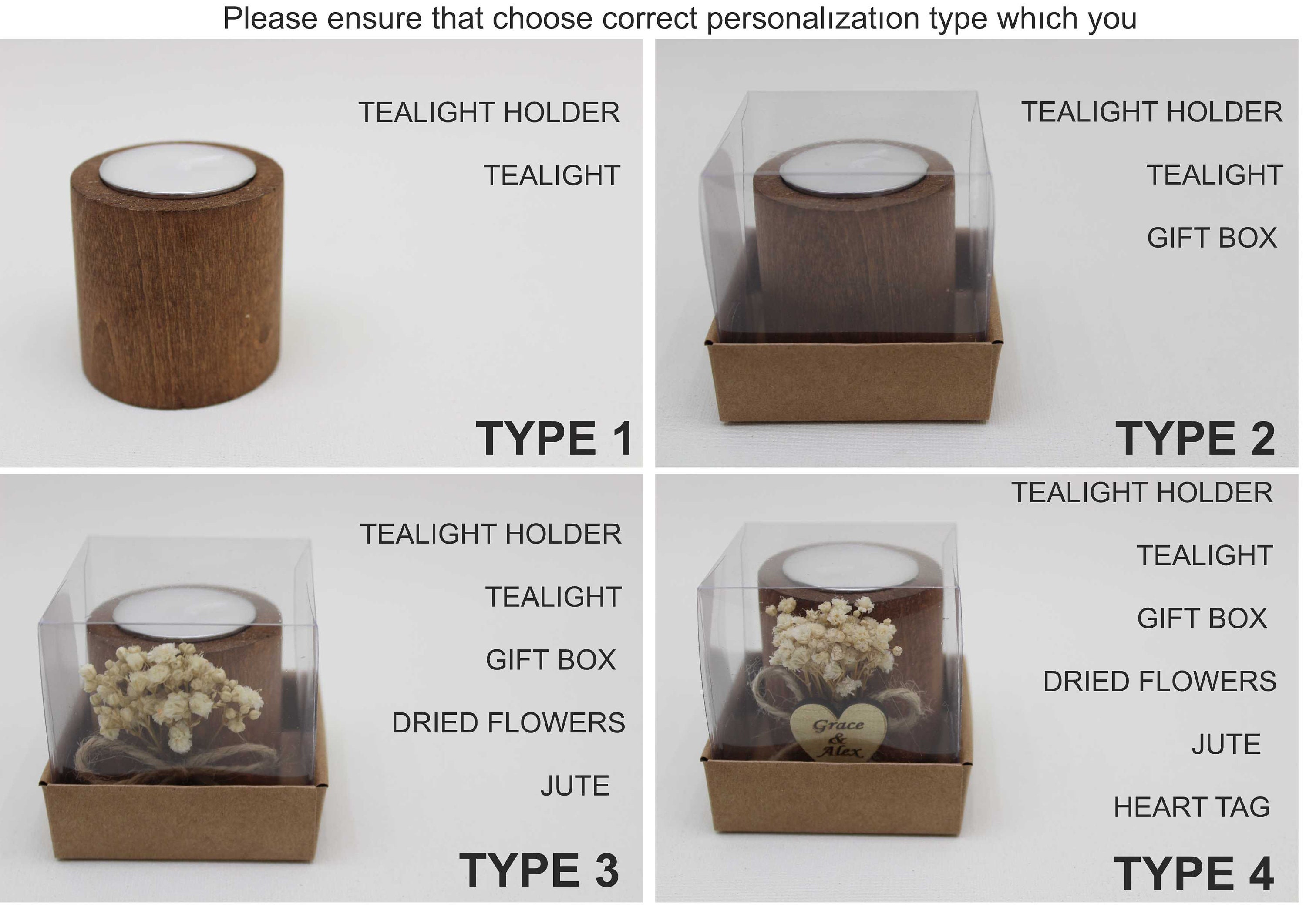 Personalized Wooden Tealight Candle, Wedding Favor for Guests in Bulk ...