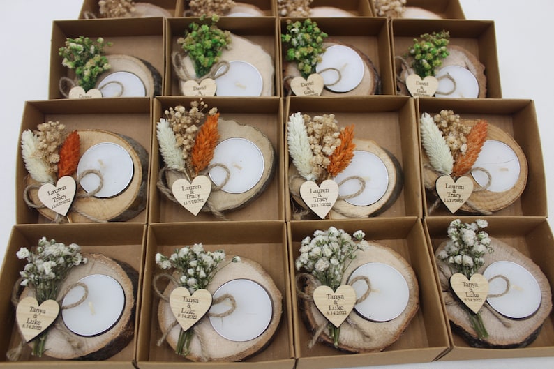70 Pcs Personalized Tealight Holder Wedding Favors for Guest Etsy