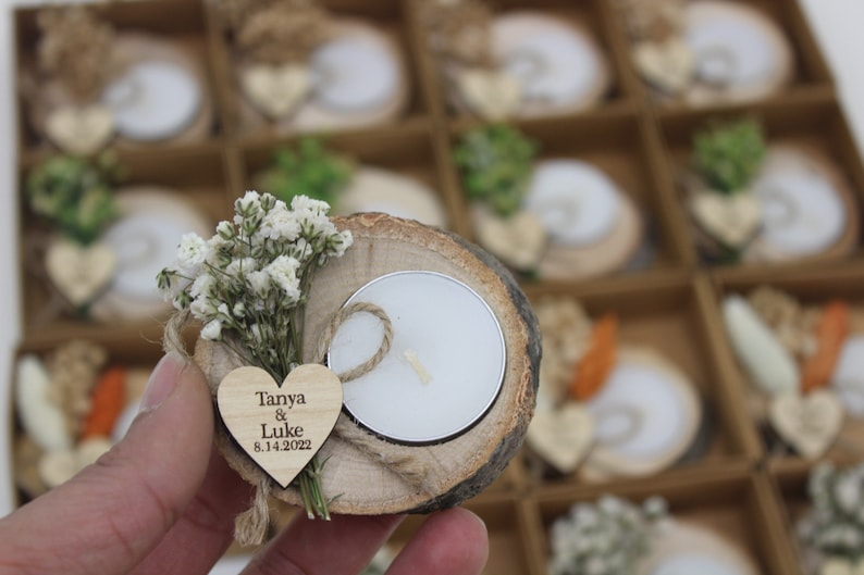70 Pcs Personalized Tealight Holder Wedding Favors for Guest Etsy