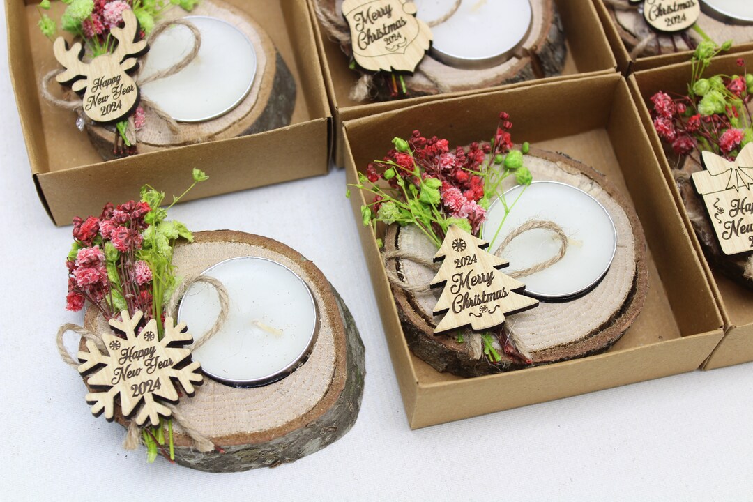 Christmas Personalized Candle Favors, Christmas Gifts, Christmas Rustic