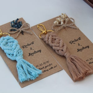 Personalized Macrame Keychain, Wedding Favors for Guests, Bridal Shower Favors, Bridesmaid Gifts, Wedding Party Favors, Personalized Gİfts