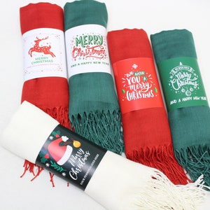 Personalized Christmas Gifts, Pashmina Shawl, Christmas Gift Ideas, Bulk Gifts for Coworkers, Christmas Favors, Holiday Party Favors in Bulk