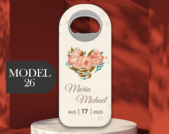 Customizable Wedding Favor For Guests in Bulk, Custom Cap Opener, Magnetic Bottle Opener, Wedding Gift, Save the Date, Magnet Gift