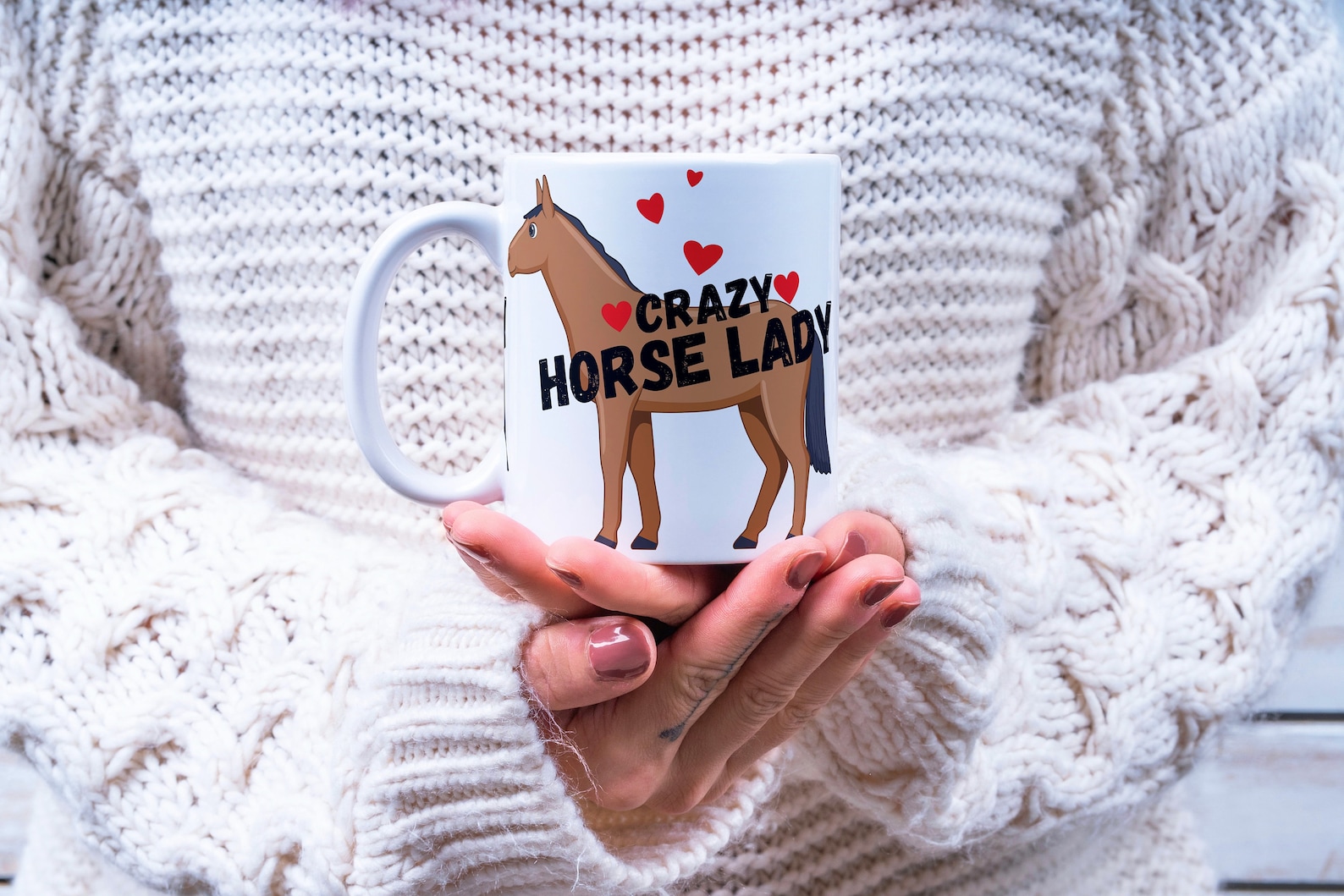 Horse Mug Gift Novelty Birthday Present Crazy Horse Lady Etsy
