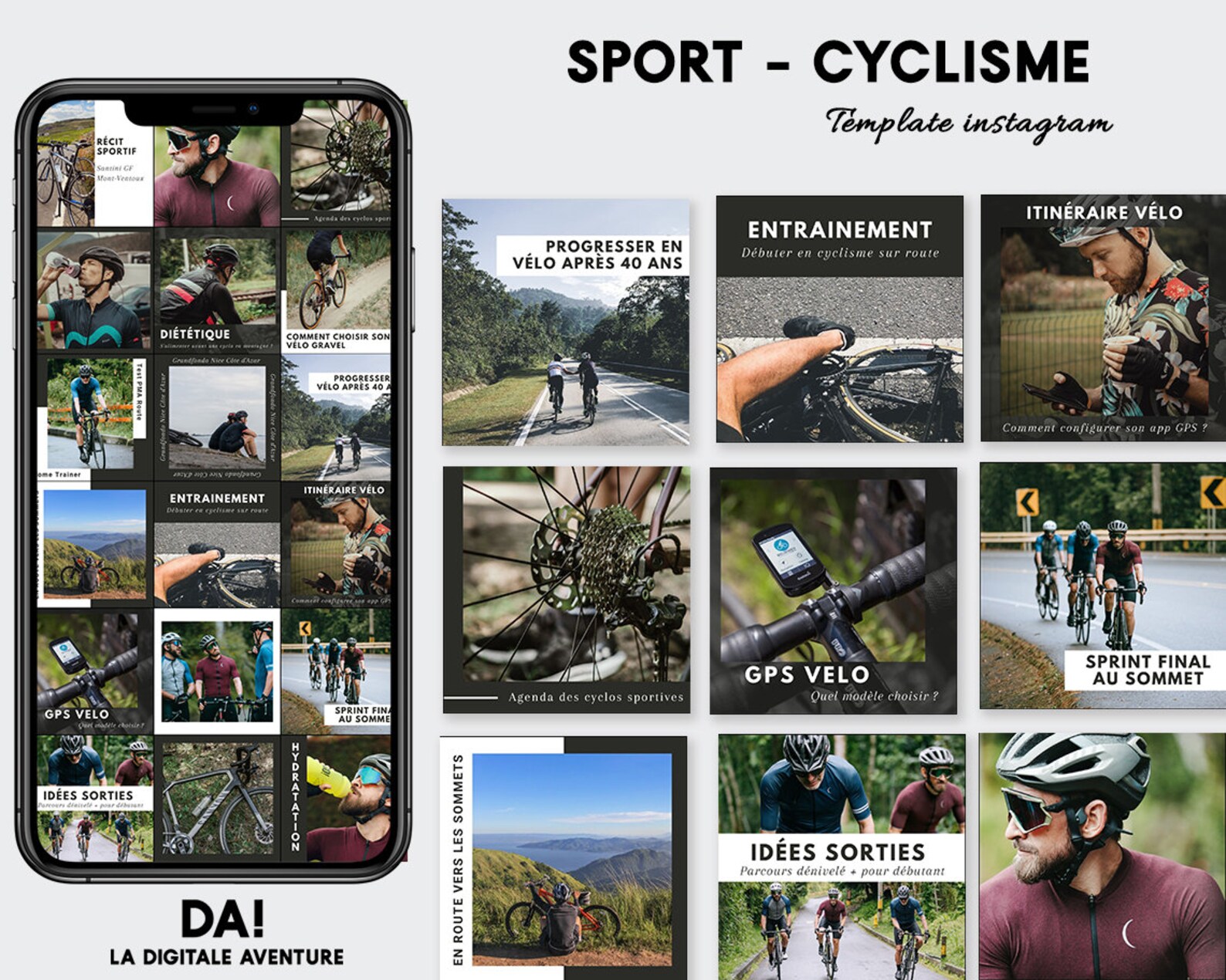 18 Posts Instagram Cyclisme Sports Template Feed Instagram Etsy