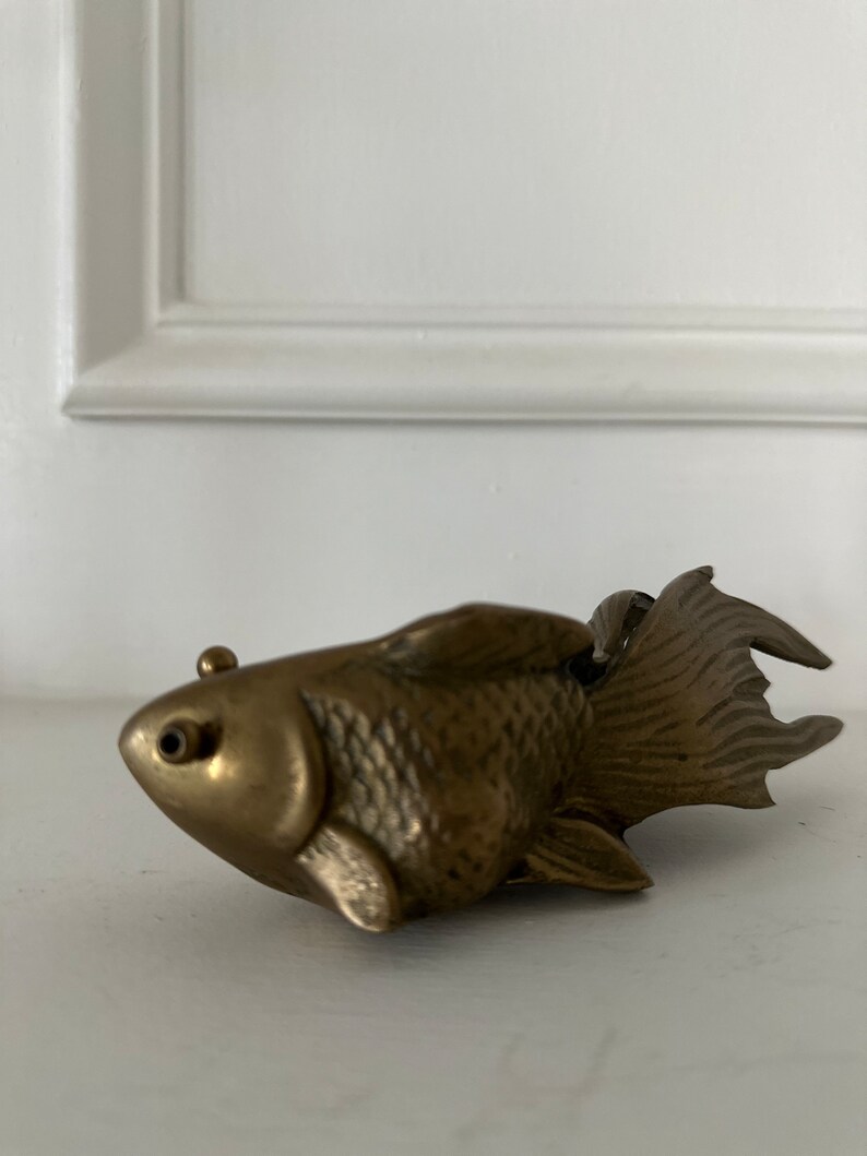 Vintage Brass Koi Fish Figurine Etsy