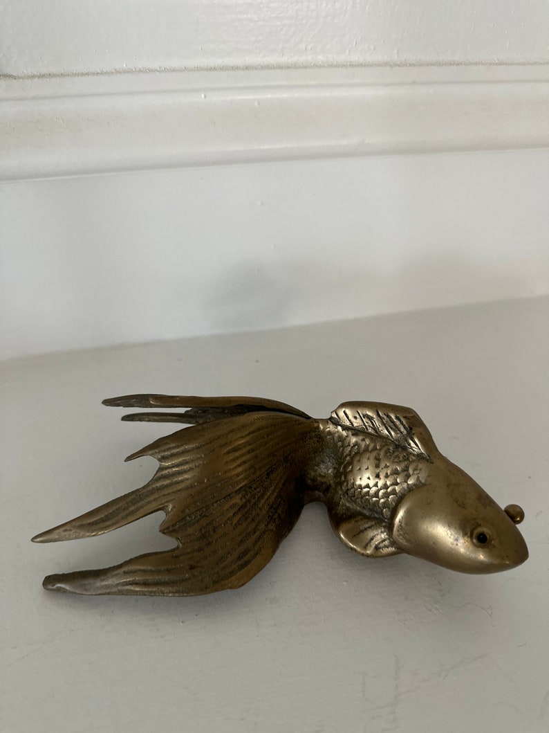 Vintage Brass Koi Fish Figurine Etsy