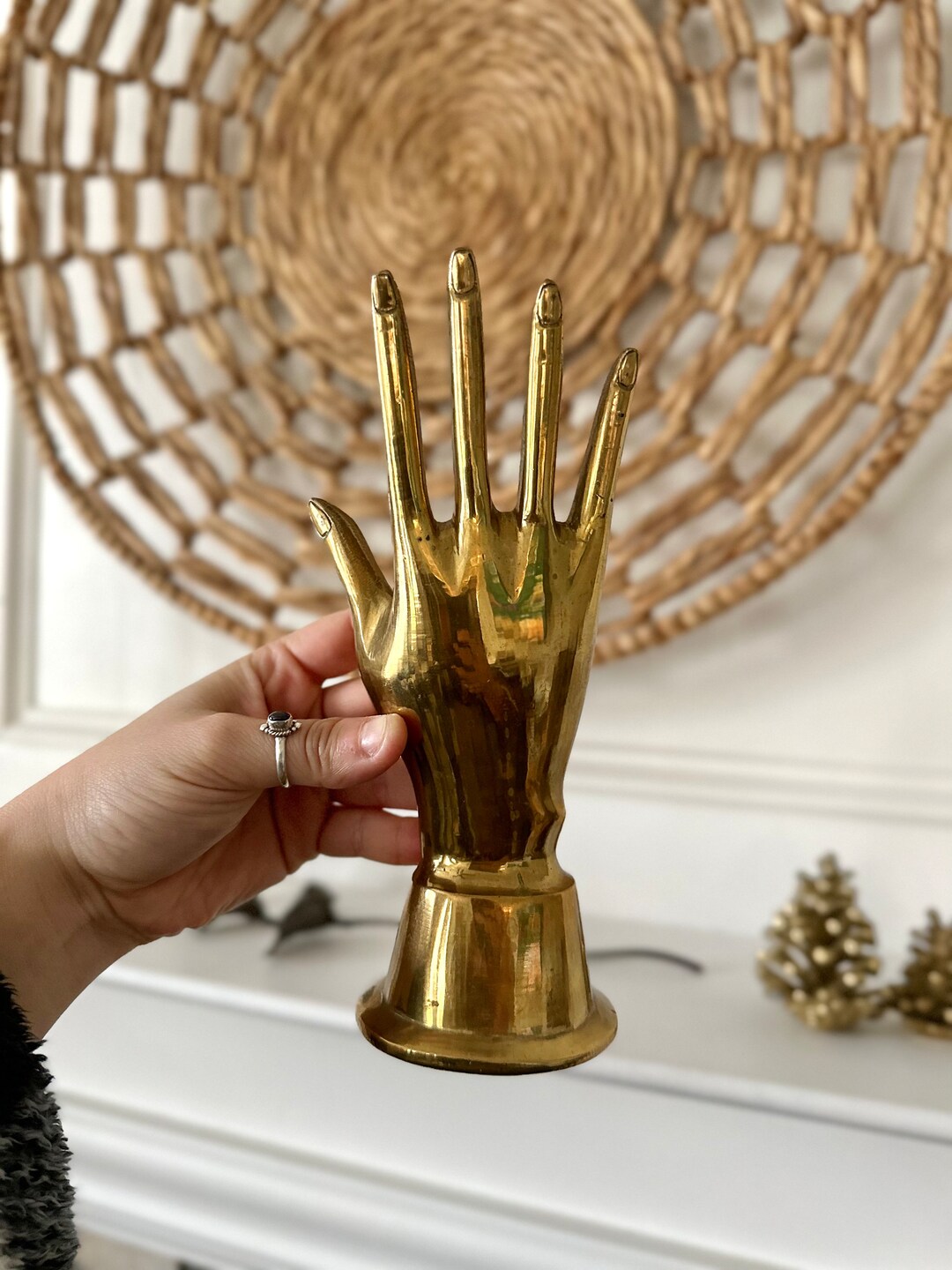RARE Vintage Brass Hand Sculpture Etsy