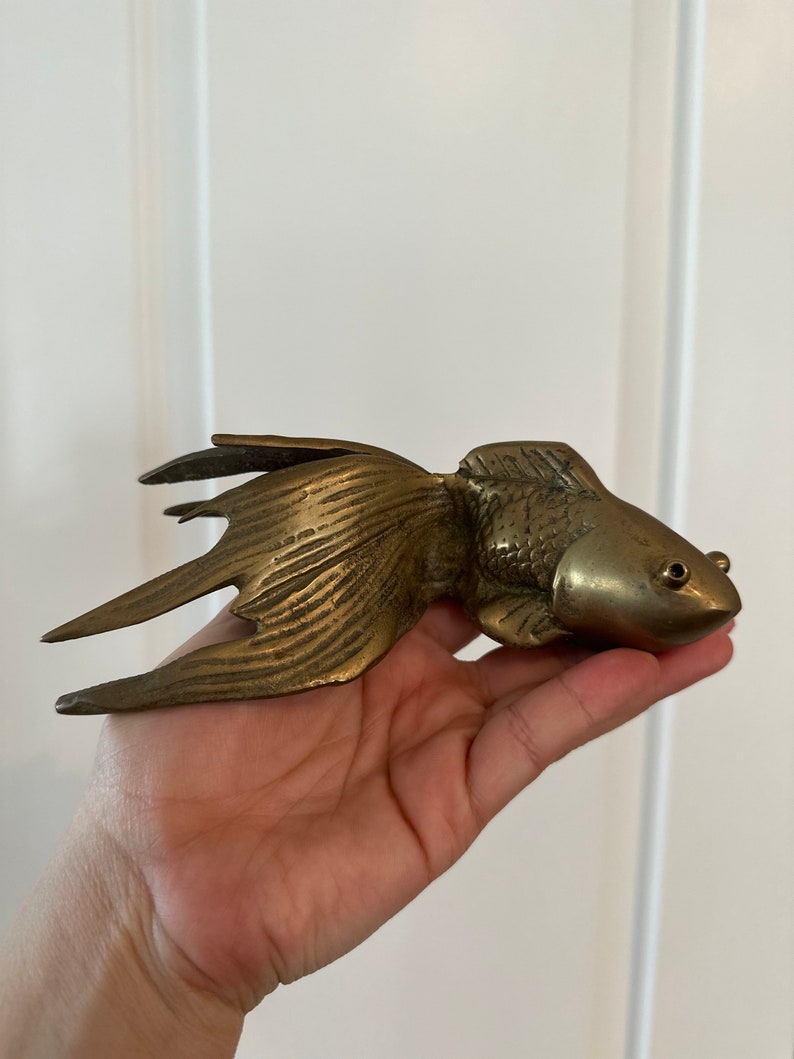 Vintage Brass Koi Fish Figurine Etsy