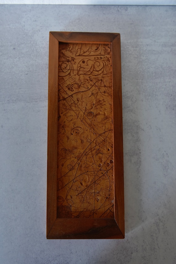 Vintage Framed Hand Tooled Leather Art Etsy