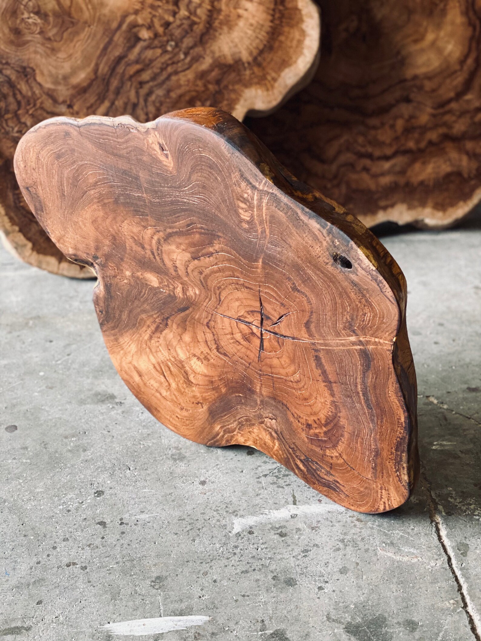 Solid Teak Wood Live Edge Slab Table Top Etsy