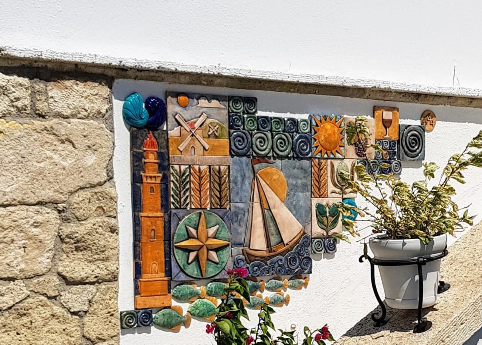 Ceramic Panel Ceramic Wall Decor Garden Ceramic Decorative Etsy