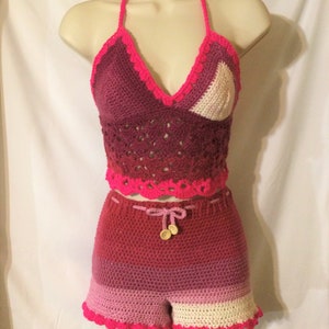 Women&#39;s 2-Piece Crochet Shorts Set