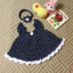 Crocheted Baby Dress & Headband