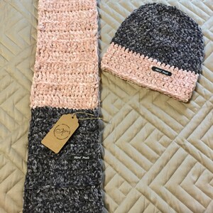 Handmade Crochet Hat & Scarf/Velvety