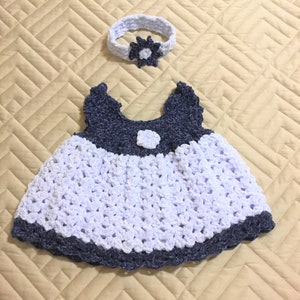 Crocheted Baby Dress & Headband