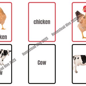 Montessori 3-Part Cards Farm Animals | Homestead Animal Flashcards | Printable Preschool Learning PDF | Realistic Photos for Toddlers
