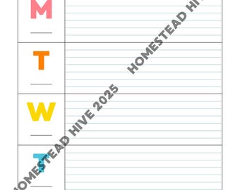 Homeschool Weekly Lesson Planner | Printable PDF Schedule | Homeschool Planning Template for Kids
