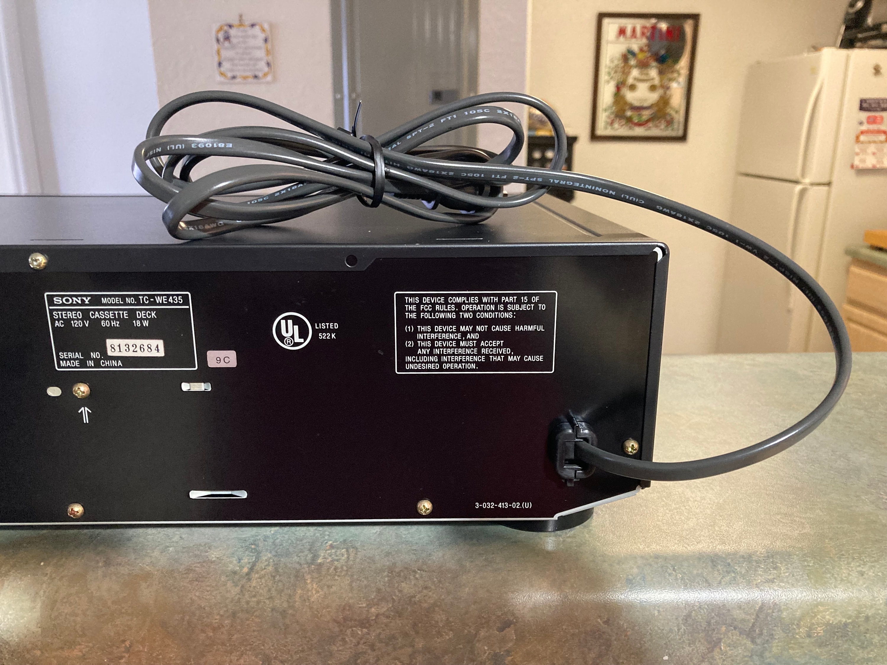 1999 Sony Dual Stereo Cassette Deck TC-WE435 With New Belts