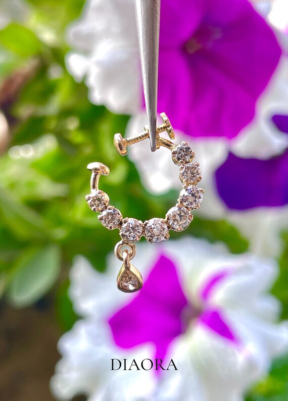 14k white gold nose on sale ring hoop