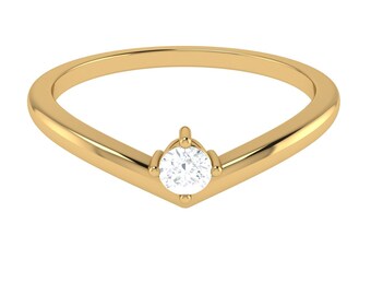 Diamond Solid Gold Ring, Diamond Band, Gold Band, Wedding ring, Anniversary Ring, Promise Ring, Engagement Ring, 0.08 Ct ring, 14K Gold