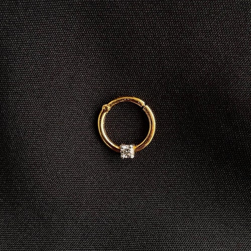 14k Solid Gold Septum Clicker White Diamonds 16G Helix - Etsy Israel