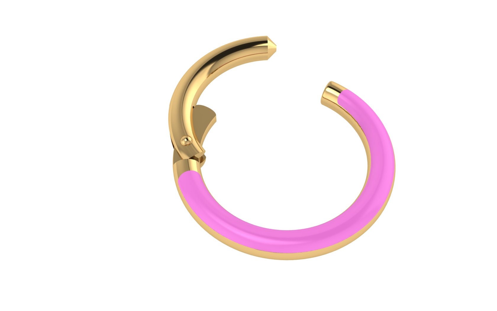 Pink Enamel 14K Solid Gold Nose Ring Pink Nose Ring Gold Etsy UK
