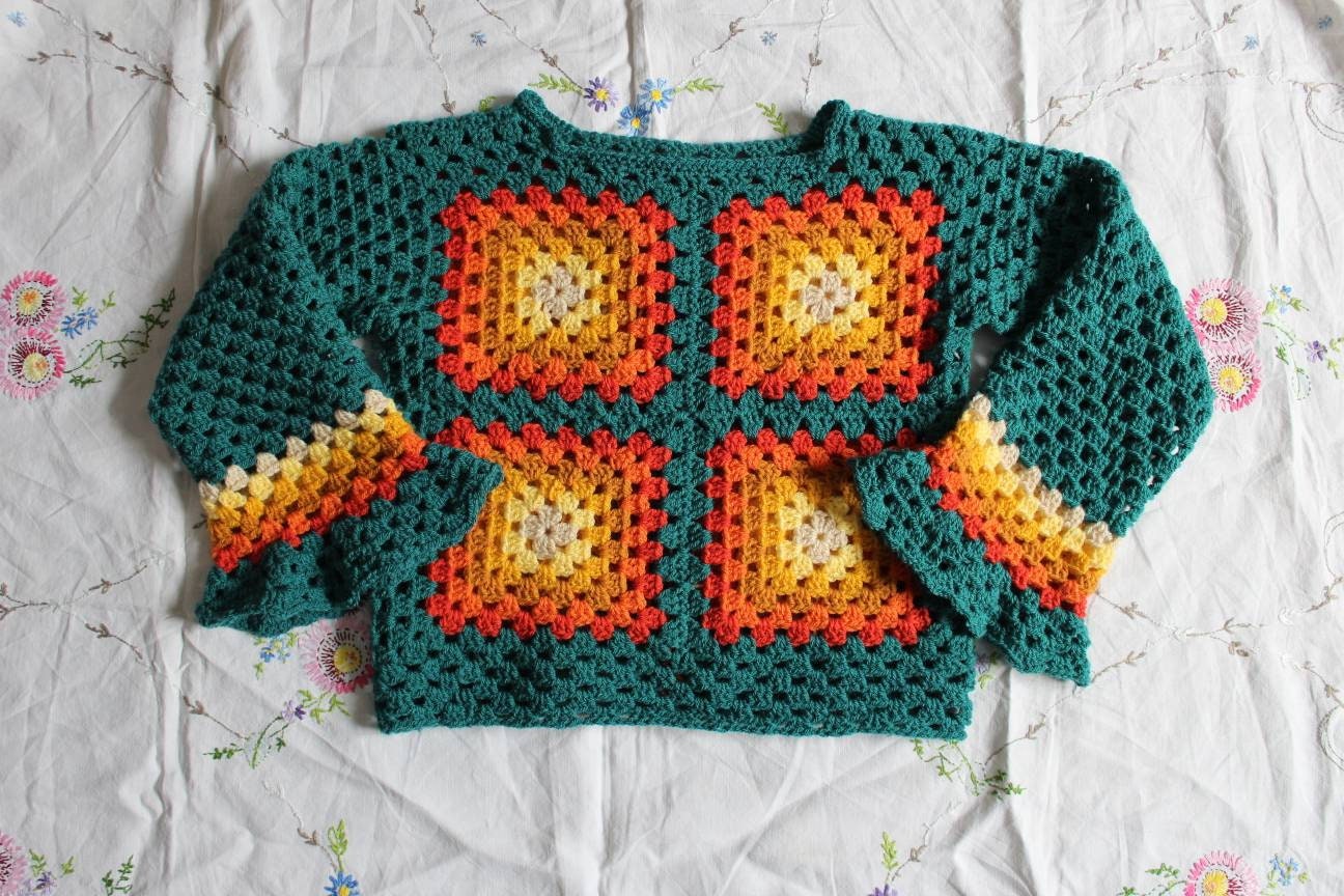 Layla CUSTOM Handmade Crochet Jumper 70s Retro Inspired Etsy Canada