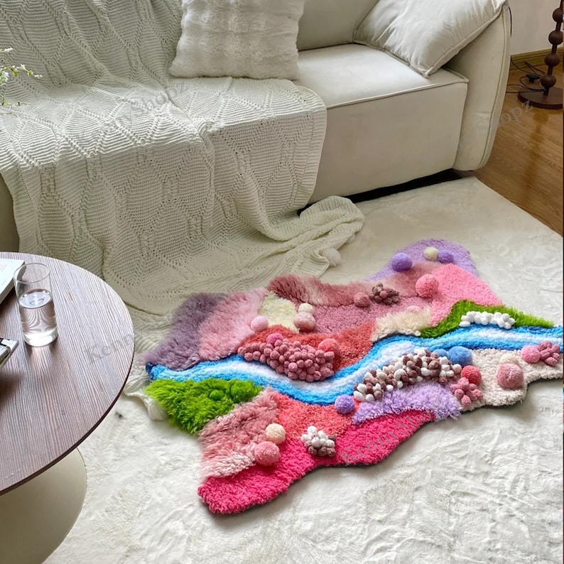 River Rug Custom 3D Ocean Moss River Rug | DIY Kit or Finished | Latch Hook - Etsy