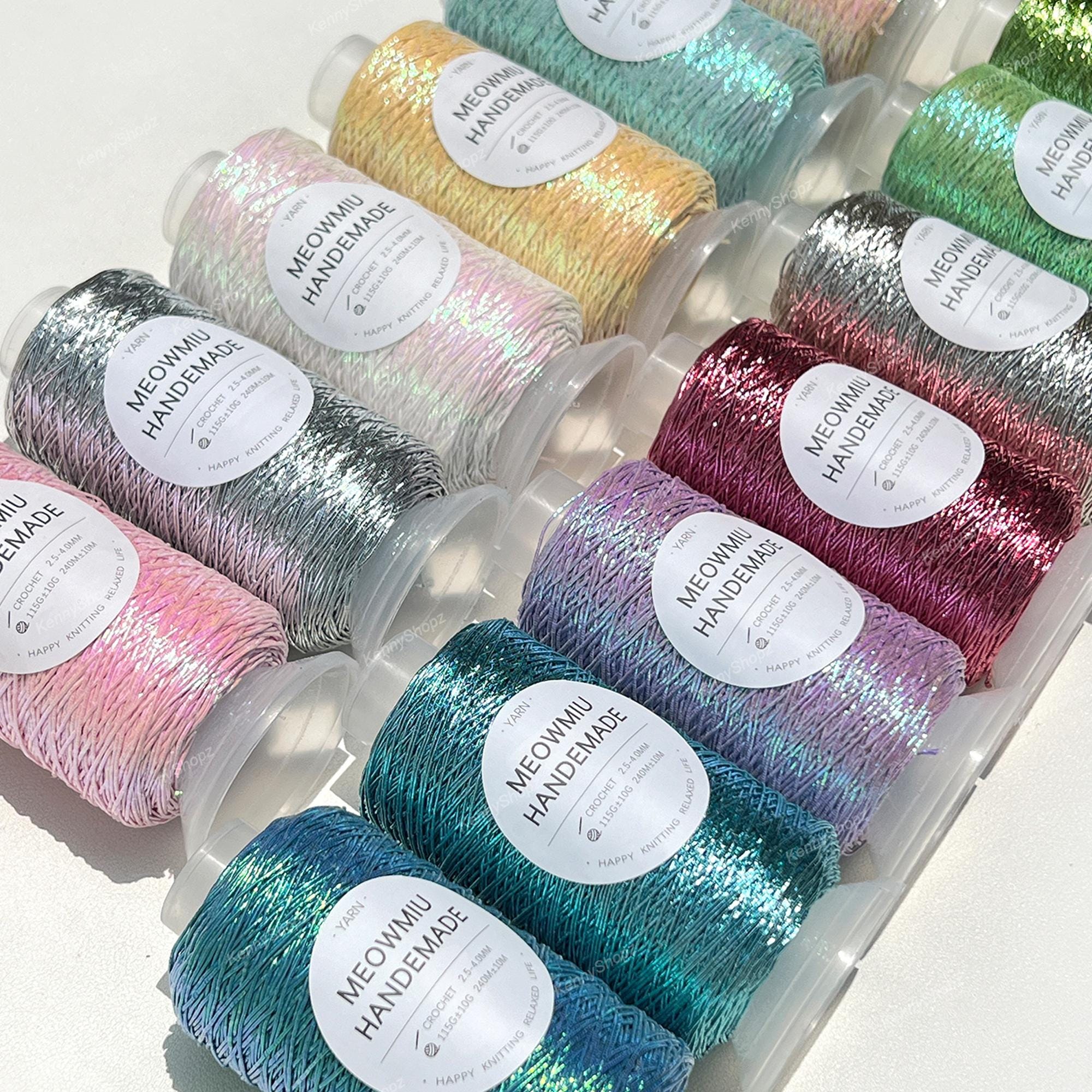 Metallic Braid Thread | Non-stretch Shimmery Yarn | 1 Roll (100g ...