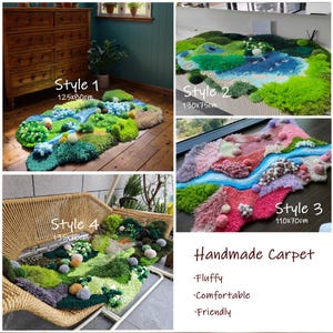 Moss Rug Making Kit 3D Moss Rug DIY Kit or Finished | Fluffy Landscape Carpet | Handmade ...