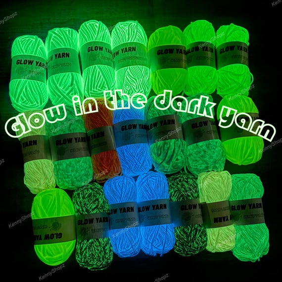 Glow in the Dark UV Reactive Yarn | Polyester Knitting, Crochet Crafts (50g)