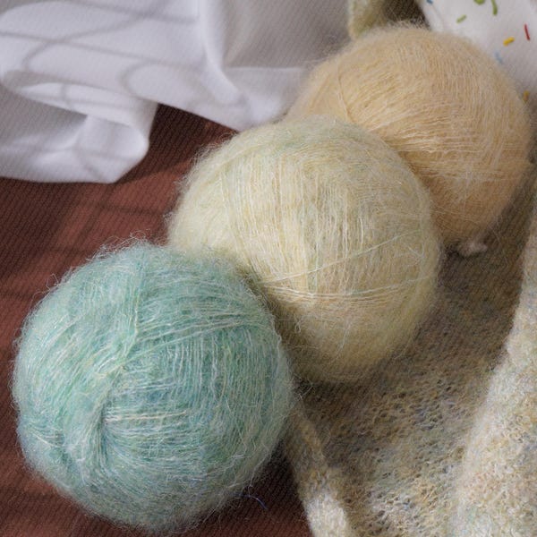 Mohair Silk Lace Yarn | 1 Ball (35g / ~310m) | Fluffy Halo Lace Weight Yarn | Knitting & Crochet