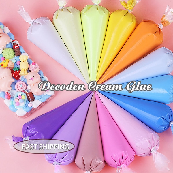 Decoden Cream Glue, Fake Whipped Cream, Glue for Decoden Phonecases, Beads, Charms, Photocard, DIY Kawaii Decoden Glue Kit