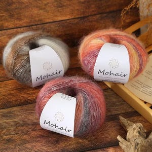 Rainbow Mohair Silk Yarn-Hand Dyed Kid Mohair, Lace Yarn, Knitting Yarn- Sold By Ball